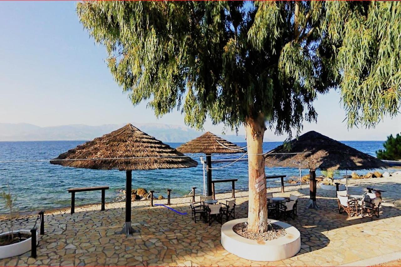 Steinturm Mit Dach-Terrasse Zwischen Fluss, Meer Und Gebirge- Spiti Pirgos Paralia Sergoulas Buitenkant foto